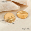 Wholesale Women's Geometric Stainless Steel 18K Gold Electroplated Hammered Texture Earrings