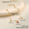 Wholesale Women's Geometric Stainless Steel 18K Gold Electroplated Multilayered Flower Bracelet Hand Jewelry