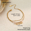Wholesale Women's Geometric Stainless Steel 18K Gold Electroplated Multilayered Flower Bracelet Hand Jewelry