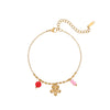 Wholesale Women's Geometric Stainless Steel 18K Gold Electroplated Multilayered Flower Bracelet Hand Jewelry