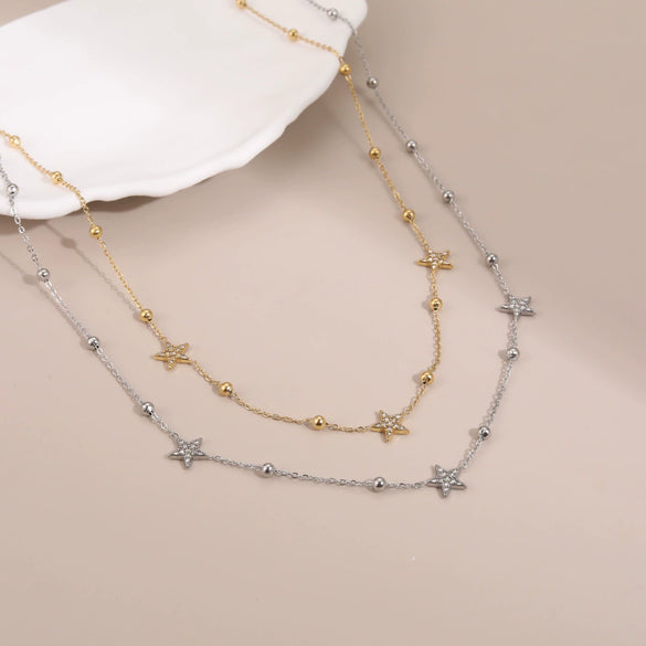 Wholesale Women's Geometric Stainless Steel 18K Gold Electroplated Necklace Accessory