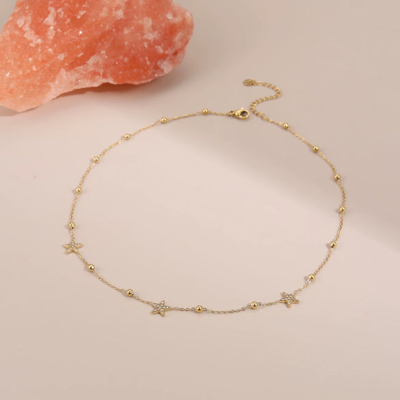 Wholesale Women's Geometric Stainless Steel 18K Gold Electroplated Necklace Accessory