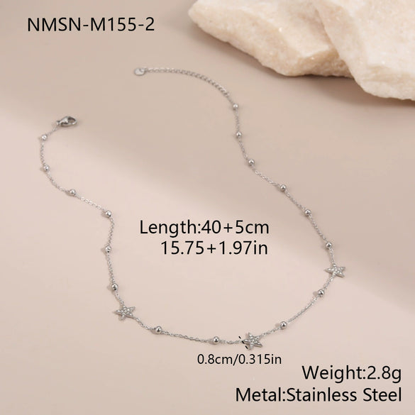 Wholesale Women's Geometric Stainless Steel 18K Gold Electroplated Necklace Accessory