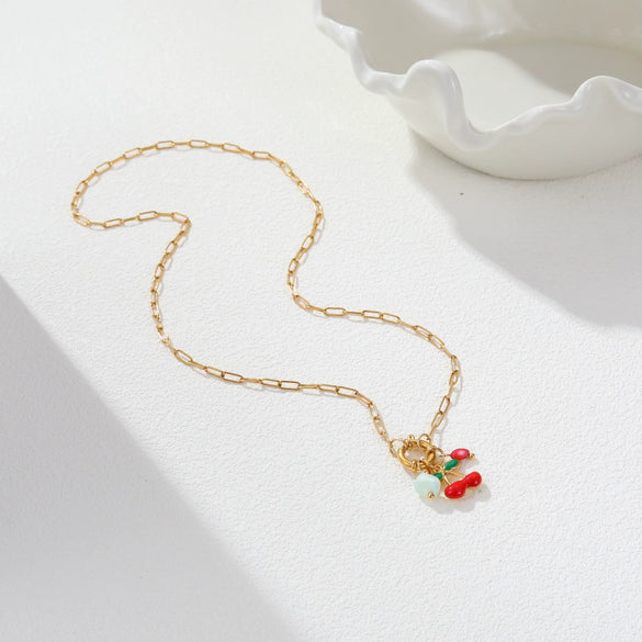 Wholesale Women's Geometric Stainless Steel 18K Gold Electroplated Necklace For Office Ladies