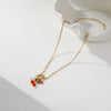Wholesale Women's Geometric Stainless Steel 18K Gold Electroplated Necklace For Office Ladies