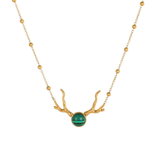 Wholesale Women's Geometric Stainless Steel 18K Gold Electroplated Necklace