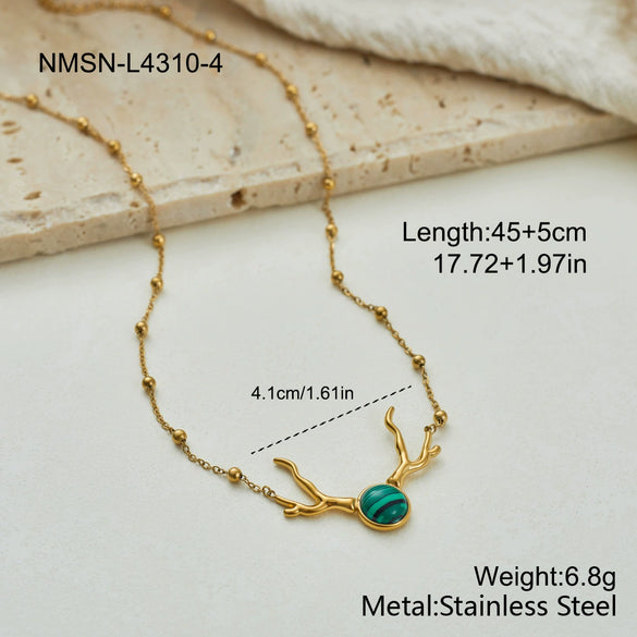 Wholesale Women's Geometric Stainless Steel 18K Gold Electroplated Necklace
