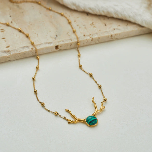 Wholesale Women's Geometric Stainless Steel 18K Gold Electroplated Necklace