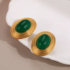 Wholesale Women's Geometric Stainless Steel 18K Gold Electroplated Oval Earrings