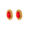 Wholesale Women's Geometric Stainless Steel 18K Gold Electroplated Oval Earrings