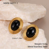Wholesale Women's Geometric Stainless Steel 18K Gold Electroplated Oval Earrings