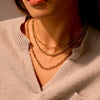 Wholesale Women's Geometric Stainless Steel 18K Gold Electroplated Paperclip Twist Chain Clavicle Necklace