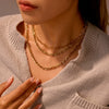 Wholesale Women's Geometric Stainless Steel 18K Gold Electroplated Paperclip Twist Chain Clavicle Necklace