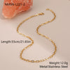 Wholesale Women's Geometric Stainless Steel 18K Gold Electroplated Paperclip Twist Chain Clavicle Necklace