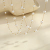 Wholesale Women's Geometric Stainless Steel 18K Gold Electroplated Pearl Clavicle Chain Choker Necklace
