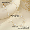 Wholesale Women's Geometric Stainless Steel 18K Gold Electroplated Pearl Clavicle Chain Choker Necklace