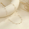 Wholesale Women's Geometric Stainless Steel 18K Gold Electroplated Pearl Clavicle Chain Choker Necklace
