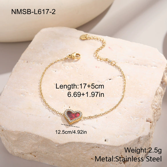 Wholesale Women's Geometric Stainless Steel 18K Gold Electroplated Retro Microencrusted Diamond Love Bracelet Highend Jewelry