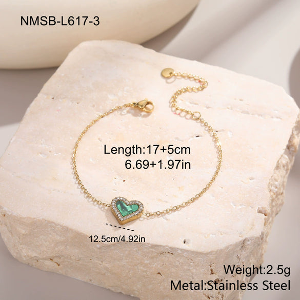 Wholesale Women's Geometric Stainless Steel 18K Gold Electroplated Retro Microencrusted Diamond Love Bracelet Highend Jewelry