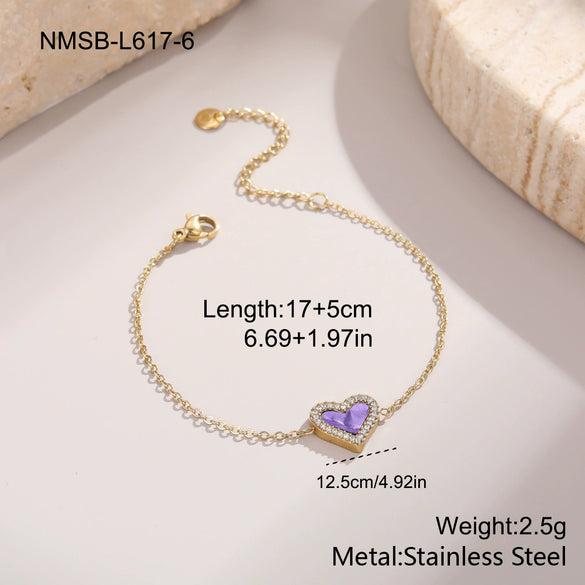 Wholesale Women's Geometric Stainless Steel 18K Gold Electroplated Retro Microencrusted Diamond Love Bracelet Highend Jewelry