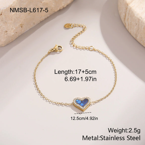 Wholesale Women's Geometric Stainless Steel 18K Gold Electroplated Retro Microencrusted Diamond Love Bracelet Highend Jewelry