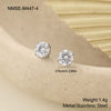 Wholesale Women's Geometric Stainless Steel 18K Gold Electroplated Round Zircon Earrings
