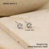 Wholesale Women's Geometric Stainless Steel 18K Gold Electroplated Round Zircon Earrings