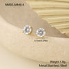 Wholesale Women's Geometric Stainless Steel 18K Gold Electroplated Round Zircon Earrings