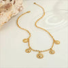 Wholesale Women's Geometric Stainless Steel 18K Gold Electroplated Sunflower Pendant Necklace For Office Ladies