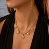 Wholesale Women's Geometric Stainless Steel 18K Gold Electroplated Sunflower Pendant Necklace For Office Ladies
