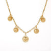 Wholesale Women's Geometric Stainless Steel 18K Gold Electroplated Sunflower Pendant Necklace For Office Ladies