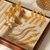 Wholesale Women's Geometric Stainless Steel 18K Gold Electroplated Tassel Long Earrings Jewelry