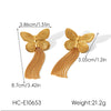 Wholesale Women's Geometric Stainless Steel 18K Gold Electroplated Tassel Long Earrings Jewelry