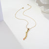 Wholesale Women's Geometric Stainless Steel 18K Gold Electroplated Vertical Bar Necklace Vintage Multi Shaped Splicing Style