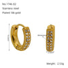 Wholesale Women's Geometric Stainless Steel 18K Gold Plain Hoop Earrings With Diamonds And Electroplating