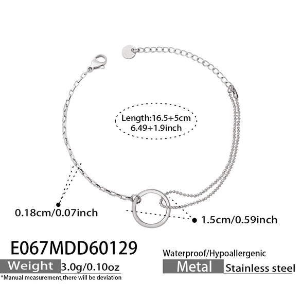 Wholesale Women's Geometric Stainless Steel 18K Gold Plated Bracelet French Minimalist Style