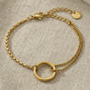 Wholesale Women's Geometric Stainless Steel 18K Gold Plated Bracelet French Minimalist Style