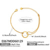 Wholesale Women's Geometric Stainless Steel 18K Gold Plated Bracelet French Minimalist Style