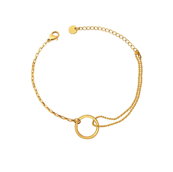 Wholesale Women's Geometric Stainless Steel 18K Gold Plated Bracelet French Minimalist Style