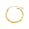 Wholesale Women's Geometric Stainless Steel 18K Gold Plated Crosswrapped Blade Chain Bracelet Minimalist Cool Style Jewelry