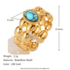 Wholesale Women's Geometric Stainless Steel 18K Gold Plated Double Opening Ring Jewelry