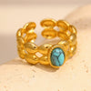 Wholesale Women's Geometric Stainless Steel 18K Gold Plated Double Opening Ring Jewelry