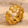 Wholesale Women's Geometric Stainless Steel 18K Gold Plated Double Opening Ring Jewelry