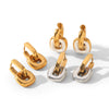 Wholesale Women's Geometric Stainless Steel 18K Gold Plated Double Ring Ear Cuffs Jewelry