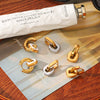 Wholesale Women's Geometric Stainless Steel 18K Gold Plated Double Ring Ear Cuffs Jewelry