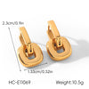 Wholesale Women's Geometric Stainless Steel 18K Gold Plated Double Ring Ear Cuffs Jewelry