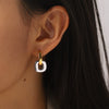 Wholesale Women's Geometric Stainless Steel 18K Gold Plated Double Ring Ear Cuffs Jewelry