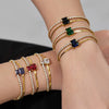Wholesale Women's Geometric Stainless Steel 18K Gold Plated Doublelayer Blade Chain Bracelet Minimalist Niche Jewelry