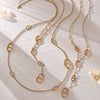 Wholesale Women's Geometric Stainless Steel 18K Gold Plated Doublelayered Yshaped Long Sweater Chain Necklace