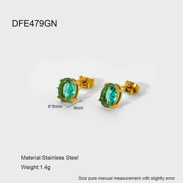 Wholesale Women's Geometric Stainless Steel 18K Gold Plated Earrings In Ins Style